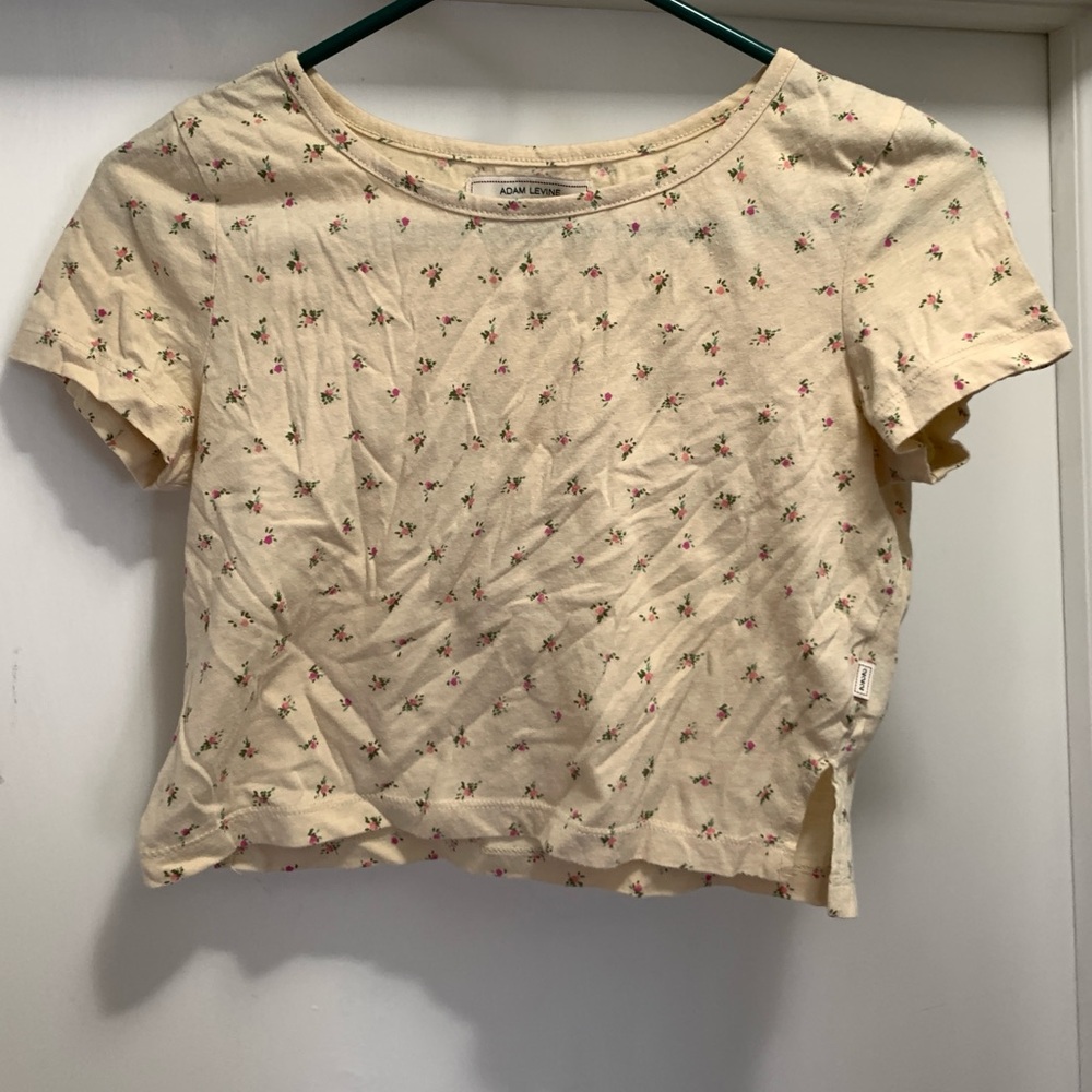 Yellow floral crop top